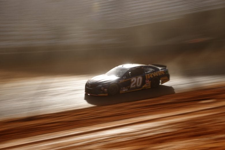 BRISTOL, TENNESSEE - MARCH 26: Christopher Bell, driver of the #20 Irwin Trade Strong Toyota, drives during practice for the NASCAR Cup Series Food City Dirt Race at Bristol Motor Speedway on March 26, 2021 in Bristol, Tennessee. (Photo by Chris Graythen/Getty Images) | Getty Images