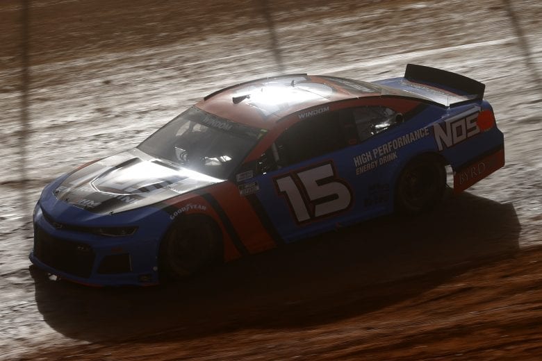 BRISTOL, TENNESSEE - MARCH 26: Chris Windom, driver of the #15 NOS Energy Drink Chevrolet, drives during practice for the NASCAR Cup Series Food City Dirt Race at Bristol Motor Speedway on March 26, 2021 in Bristol, Tennessee. (Photo by Chris Graythen/Getty Images) | Getty Images