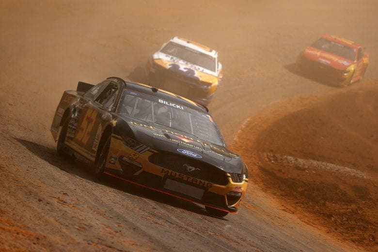 BRISTOL, TENNESSEE - MARCH 26: Josh Bilicki, driver of the #52 Rick Ware Racing Ford, drives during practice for the NASCAR Cup Series Food City Dirt Race at Bristol Motor Speedway on March 26, 2021 in Bristol, Tennessee. (Photo by Jared C. Tilton/Getty Images) | Getty Images