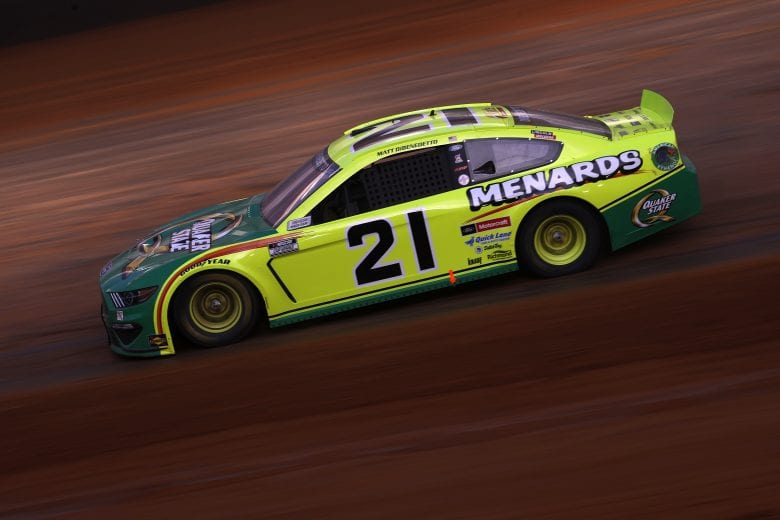 BRISTOL, TENNESSEE - MARCH 26: Matt DiBenedetto, driver of the #21 Menards/Quaker State Ford, drives during practice for the NASCAR Cup Series Food City Dirt Race at Bristol Motor Speedway on March 26, 2021 in Bristol, Tennessee. (Photo by Chris Graythen/Getty Images) | Getty Images