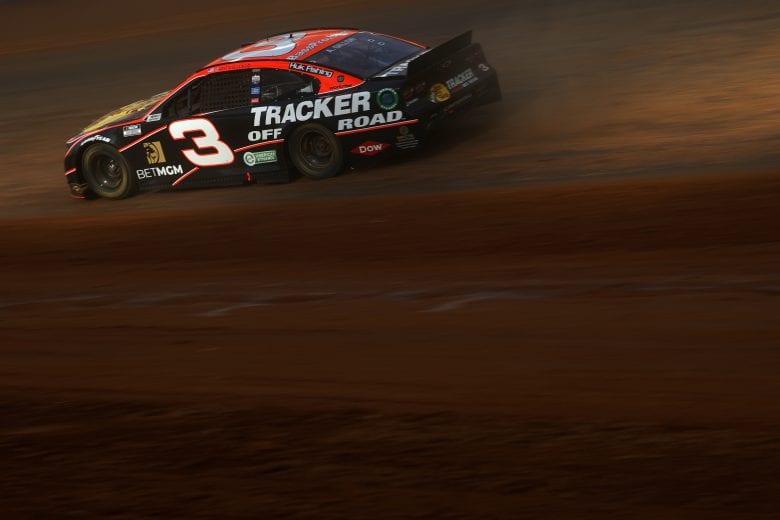 BRISTOL, TENNESSEE - MARCH 26: Austin Dillon, driver of the #3 Bass Pro Shops/Tracker Off Road Chevrolet, drives during practice for the NASCAR Cup Series Food City Dirt Race at Bristol Motor Speedway on March 26, 2021 in Bristol, Tennessee. (Photo by Chris Graythen/Getty Images) | Getty Images