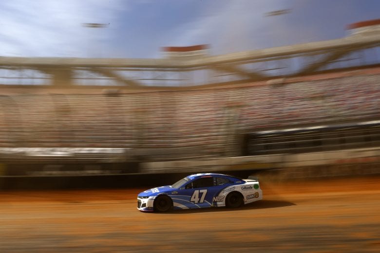 BRISTOL, TENNESSEE - MARCH 26: Ricky Stenhouse Jr., driver of the #47 Kroger Chevrolet, drives during practice for the NASCAR Cup Series Food City Dirt Race at Bristol Motor Speedway on March 26, 2021 in Bristol, Tennessee. (Photo by Chris Graythen/Getty Images) | Getty Images