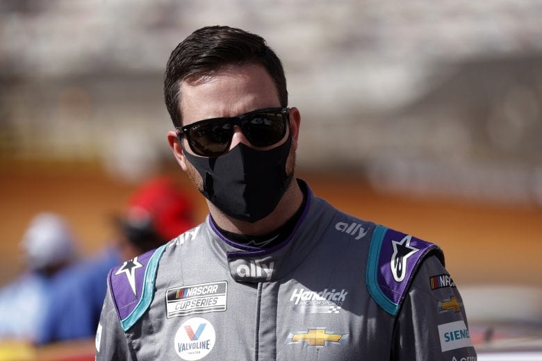 BRISTOL, TENNESSEE - MARCH 26: Alex Bowman, driver of the #48 Ally Chevrolet, looks on during practice for the NASCAR Cup Series Food City Dirt Race at Bristol Motor Speedway on March 26, 2021 in Bristol, Tennessee. (Photo by Chris Graythen/Getty Images) | Getty Images