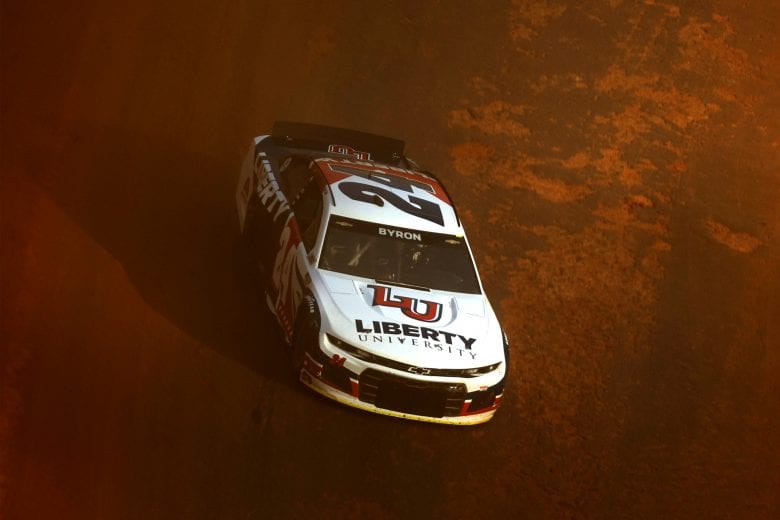 BRISTOL, TENNESSEE - MARCH 26: William Byron, driver of the #24 Liberty University Chevrolet, drives during practice for the NASCAR Cup Series Food City Dirt Race at Bristol Motor Speedway on March 26, 2021 in Bristol, Tennessee. (Photo by Jared C. Tilton/Getty Images) | Getty Images