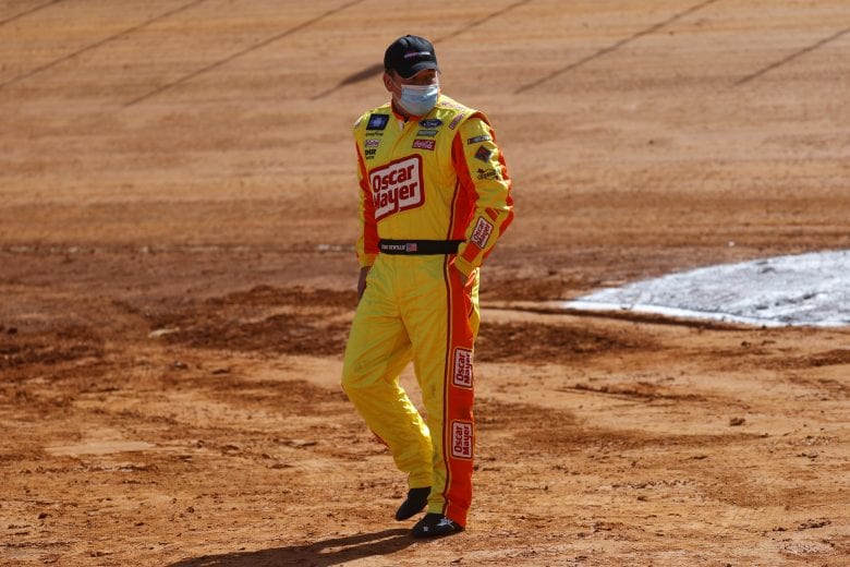 BRISTOL, TENNESSEE - MARCH 26: Ryan Newman, driver of the #39 Diversified Custom Concepts Ford, walks the track during practice for the NASCAR Camping World Truck Series Pinty's Truck Race on Dirt at Bristol Motor Speedway on March 26, 2021 in Bristol, Tennessee. (Photo by Chris Graythen/Getty Images) | Getty Images