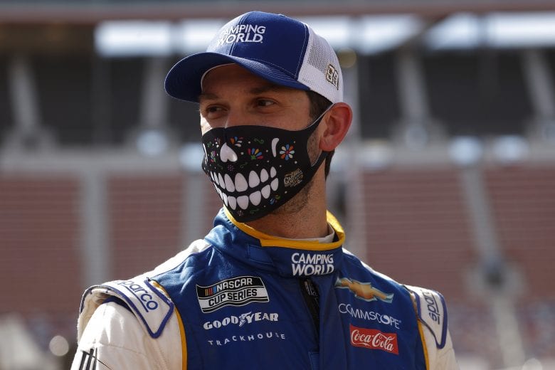 BRISTOL, TENNESSEE - MARCH 26: Daniel Suarez, driver of the #99 Camping World Chevrolet, waits on the track during practice for the NASCAR Cup Series Food City Dirt Race at Bristol Motor Speedway on March 26, 2021 in Bristol, Tennessee. (Photo by Chris Graythen/Getty Images) | Getty Images