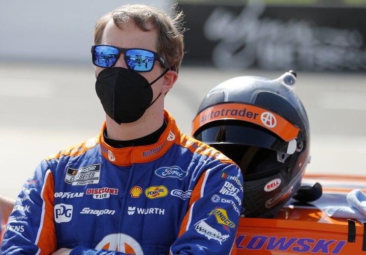 MARTINSVILLE, VIRGINIA - APRIL 11: Brad Keselowski, driver of the #2 Autotrader Ford, waits on the grid prior to the NASCAR Cup Series Blue-Emu Maximum Pain Relief 500 at Martinsville Speedway on April 11, 2021 in Martinsville, Virginia. (Photo by Brian Lawdermilk/Getty Images) | Getty Images