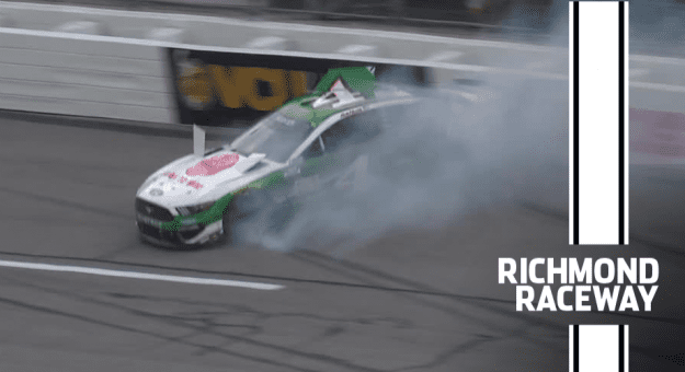 Kevin Harvick wrecks at Richmond, draws a late caution