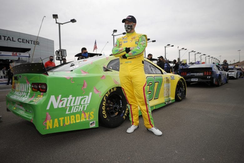LAS VEGAS, NEVADA - MARCH 07: Ryan Preece, driver of the #37 Natural Light Naturdays Chevrolet, waits on the grid prior to the NASCAR Cup Series Pennzoil 400 presented by Jiffy Lube at Las Vegas Motor Speedway on March 07, 2021 in Las Vegas, Nevada. (Photo by Chris Graythen/Getty Images) | Getty Images