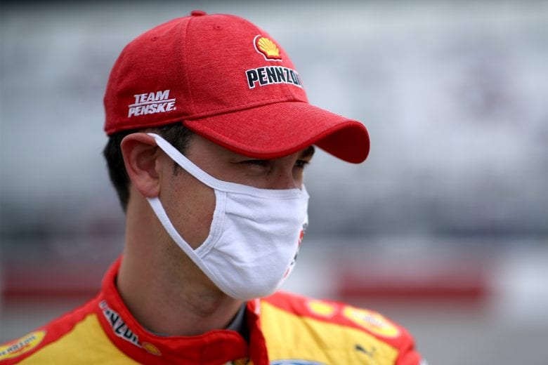RICHMOND, VIRGINIA - APRIL 18: Joey Logano, driver of the #22 Shell Pennzoil Ford, waits on the grid prior to the NASCAR Cup Series Toyota Owners 400 at Richmond Raceway on April 18, 2021 in Richmond, Virginia. (Photo by Sean Gardner/Getty Images) | Getty Images
