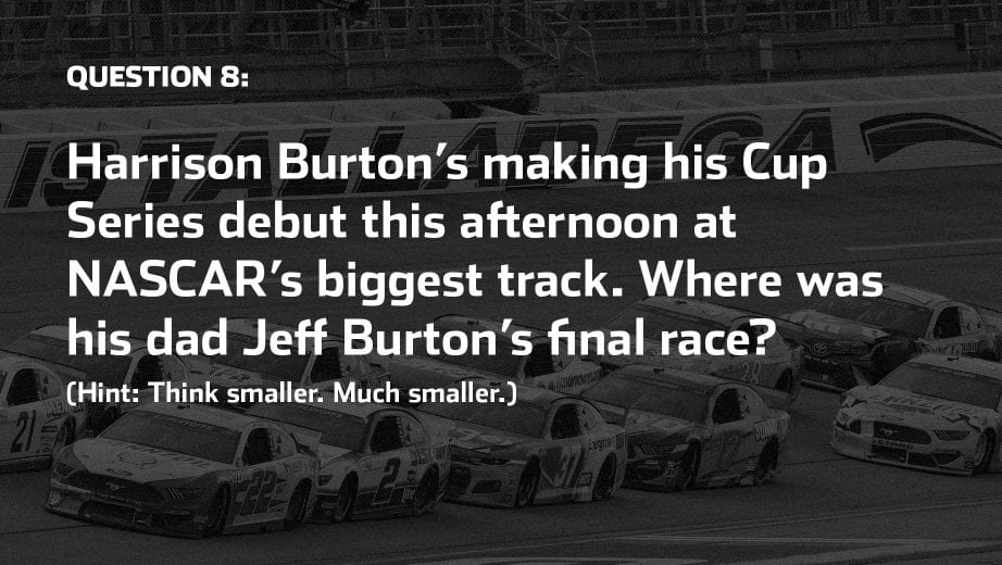 2021 Apr 25 Steveluvender Race Day Trivia Talladega 16