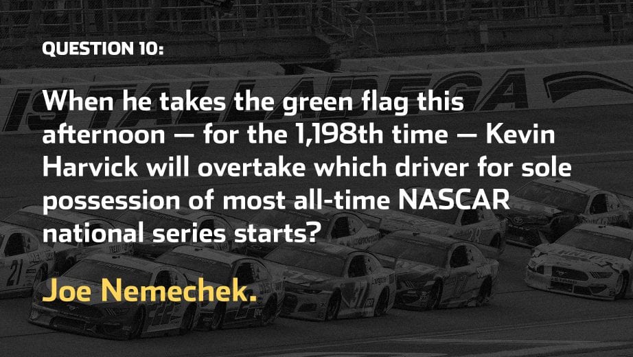 2021 Apr 25 Steveluvender Race Day Trivia Talladega 21
