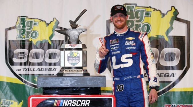 Featured Image for Jeb Burton lands first Xfinity Series win in rain-shortened day at Talladega