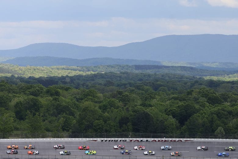 TALLADEGA, ALABAMA - APRIL 24: A general view of the pace lap prior to the NASCAR Xfinity Series Ag-Pro 300 at Talladega Superspeedway on April 24, 2021 in Talladega, Alabama. (Photo by James Gilbert/Getty Images) | Getty Images