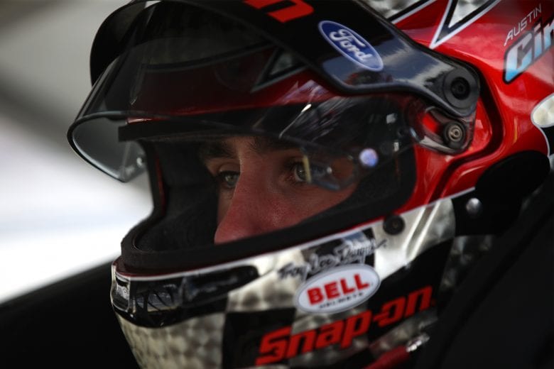 TALLADEGA, ALABAMA - APRIL 24: Austin Cindric, driver of the #22 Snap-On Ford, sits in his car prior to the NASCAR Xfinity Series Ag-Pro 300 at Talladega Superspeedway on April 24, 2021 in Talladega, Alabama. (Photo by Sean Gardner/Getty Images) | Getty Images