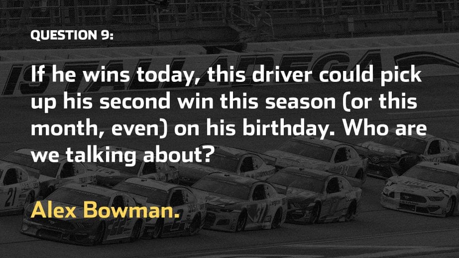 2021 Apr 25 Steveluvender Race Day Trivia Talladega 19 Alt