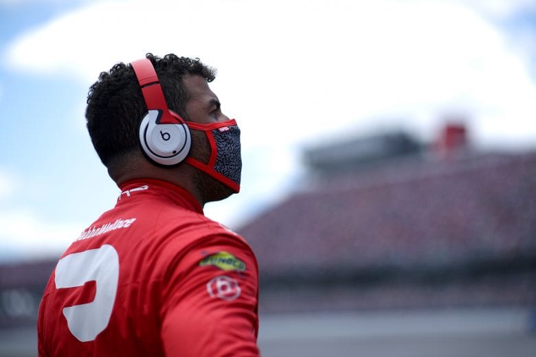 TALLADEGA, ALABAMA - APRIL 25: Bubba Wallace, driver of the #23 DoorDash Toyota, waits on the grid prior to the NASCAR Cup Series GEICO 500 at Talladega Superspeedway on April 25, 2021 in Talladega, Alabama. (Photo by Sean Gardner/Getty Images) | Getty Images
