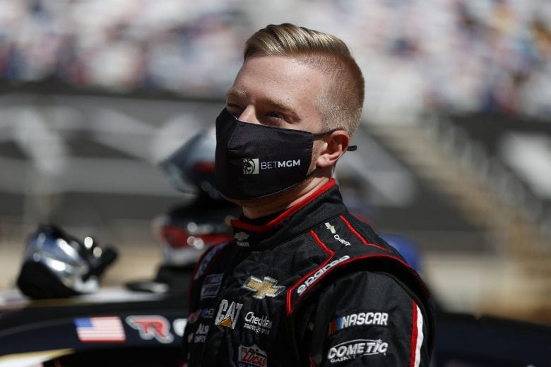 BRISTOL, TENNESSEE - MARCH 29: Tyler Reddick, driver of the #8 BetMGM Chevrolet, waits on the grid prior to the NASCAR Cup Series Food City Dirt Race at Bristol Motor Speedway on March 29, 2021 in Bristol, Tennessee. (Photo by Chris Graythen/Getty Images) | Getty Images