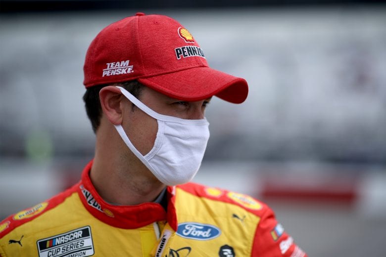 RICHMOND, VIRGINIA - APRIL 18: Joey Logano, driver of the #22 Shell Pennzoil Ford, waits on the grid prior to the NASCAR Cup Series Toyota Owners 400 at Richmond Raceway on April 18, 2021 in Richmond, Virginia. (Photo by Sean Gardner/Getty Images) | Getty Images