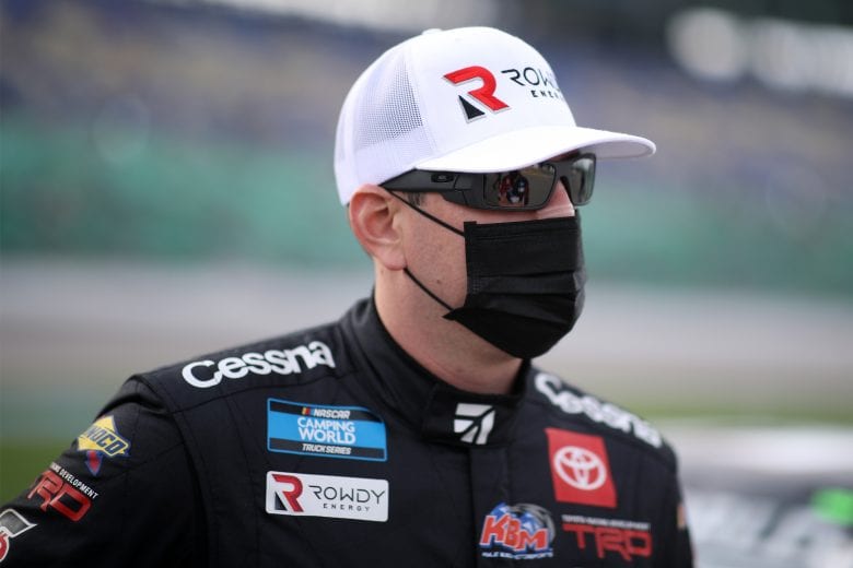 KANSAS CITY, KANSAS - MAY 01: Kyle Busch, driver of the #51 Cessna Toyota, waits on the grid prior to the NASCAR Camping World Truck Series Wise Power 200 at Kansas Speedway on May 01, 2021 in Kansas City, Kansas. (Photo by Sean Gardner/Getty Images) | Getty Images