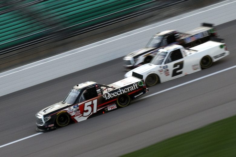 KANSAS CITY, KANSAS - MAY 01: Kyle Busch, driver of the #51 Cessna Toyota, drives during the NASCAR Camping World Truck Series Wise Power 200 at Kansas Speedway on May 01, 2021 in Kansas City, Kansas. (Photo by Sean Gardner/Getty Images) | Getty Images