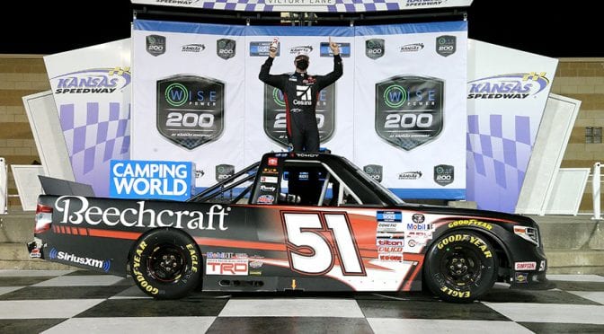 Featured image for Kyle Busch rolls to Camping World Trucks victory at Kansas