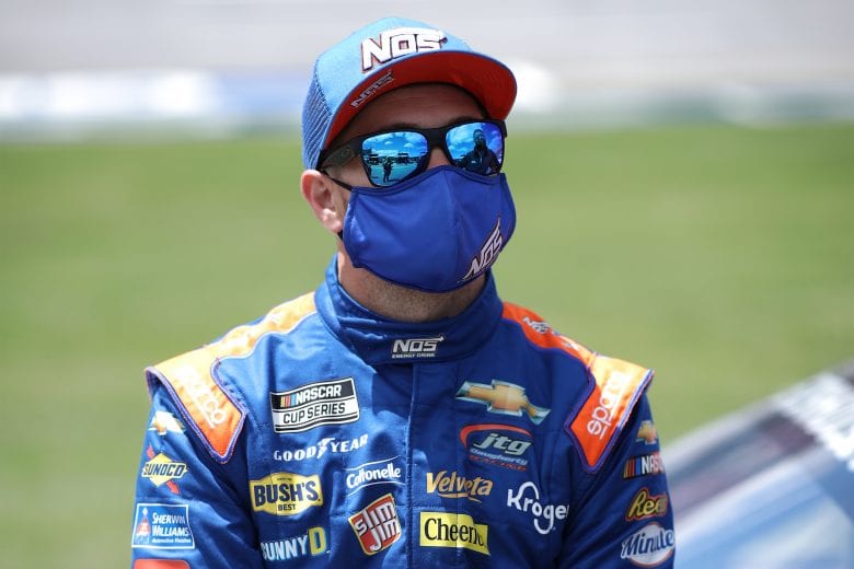 TALLADEGA, ALABAMA - APRIL 25: Ricky Stenhouse Jr., driver of the #47 NOS Energy Drink Chevrolet, waits on the grid prior to the NASCAR Cup Series GEICO 500 at Talladega Superspeedway on April 25, 2021 in Talladega, Alabama. (Photo by Sean Gardner/Getty Images) | Getty Images