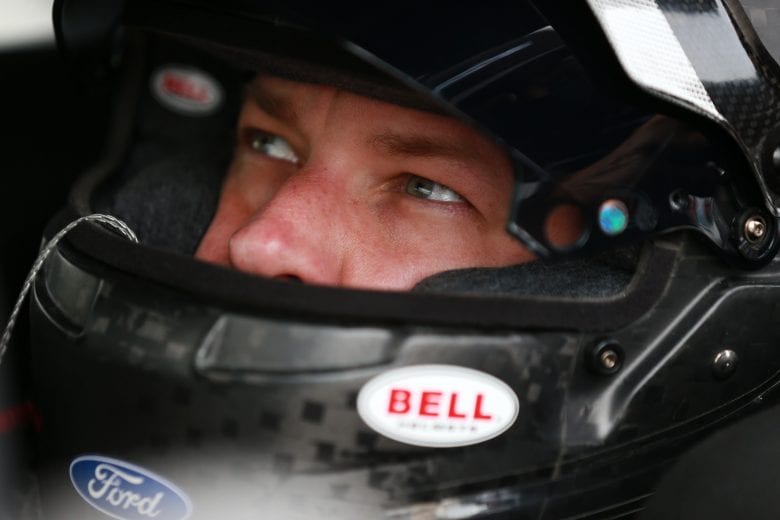 KANSAS CITY, KANSAS - MAY 02: Brad Keselowski, driver of the #2 Verizon 5G Ford, sits in his car prior to the NASCAR Cup Series Buschy McBusch Race 400 at Kansas Speedway on May 02, 2021 in Kansas City, Kansas. (Photo by Sean Gardner/Getty Images) | Getty Images
