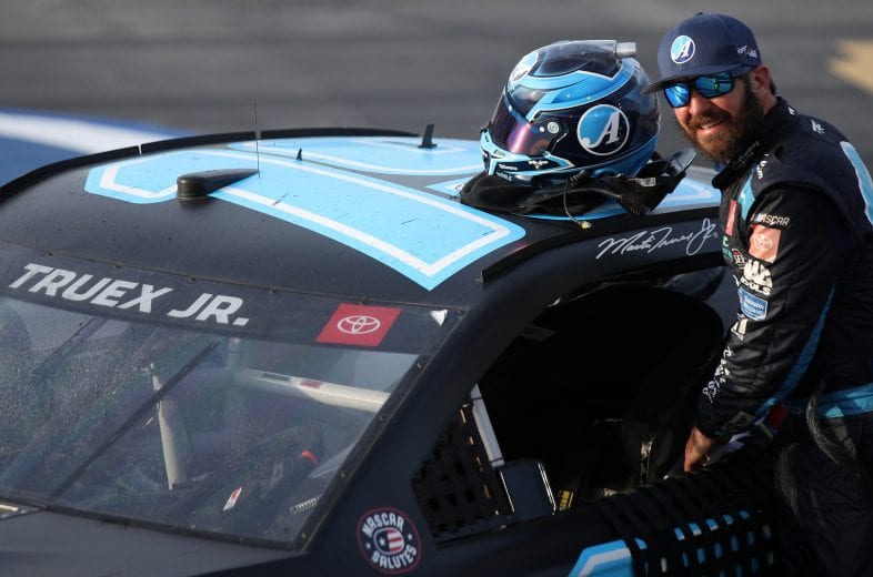 DARLINGTON, SOUTH CAROLINA - MAY 09: Martin Truex Jr., driver of the #19 Auto-Owners Insurance Toyota, exits his car after winning the NASCAR Cup Series Goodyear 400 at Darlington Raceway on May 09, 2021 in Darlington, South Carolina. (Photo by Sean Gardner/Getty Images) | Getty Images