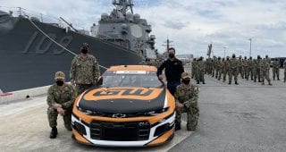 NASCAR Salutes: Kurt Busch unveils 2021 Coca-Cola 600 car at Naval Station Mayport