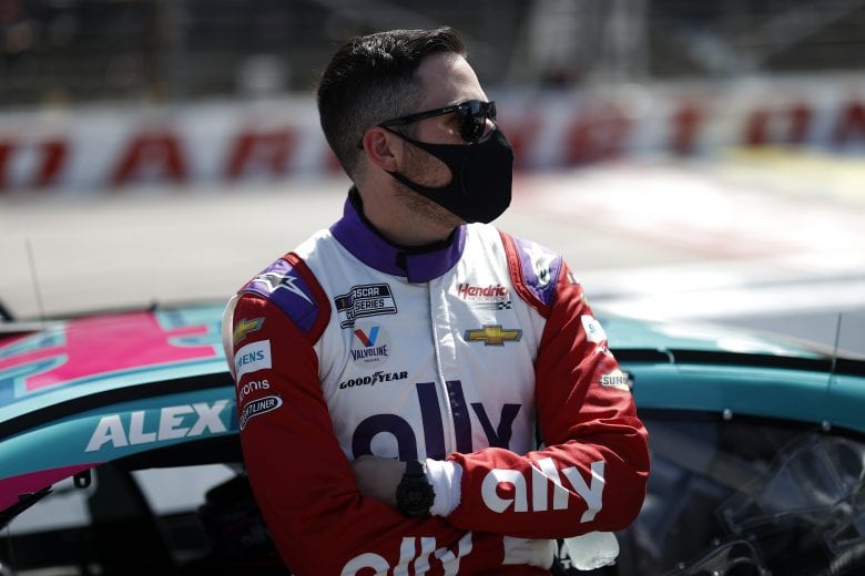 DARLINGTON, SOUTH CAROLINA - MAY 09: Alex Bowman, driver of the #48 Ally Throwback Chevrolet, waits on the grid prior to the NASCAR Cup Series Goodyear 400 at Darlington Raceway on May 09, 2021 in Darlington, South Carolina. (Photo by Chris Graythen/Getty Images) | Getty Images