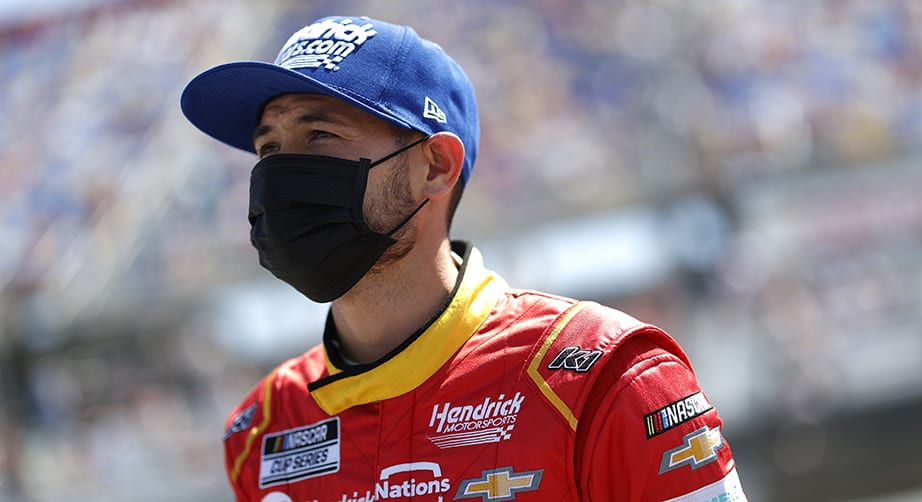 DARLINGTON, SOUTH CAROLINA - MAY 09: Kyle Larson, driver of the #5 HendrickCars.com Throwback Chevrolet, waits on the grid prior to the NASCAR Cup Series Goodyear 400 at Darlington Raceway on May 09, 2021 in Darlington, South Carolina. (Photo by Chris Graythen/Getty Images) | Getty Images