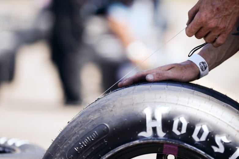 A general view of a Hoosier tire during the Miller Lite 200 for the NASCAR Whelen Modified Tour at Riverhead Raceway in Riverhead, New York on May 15, 2021. (Kathryn Riley/NASCAR)