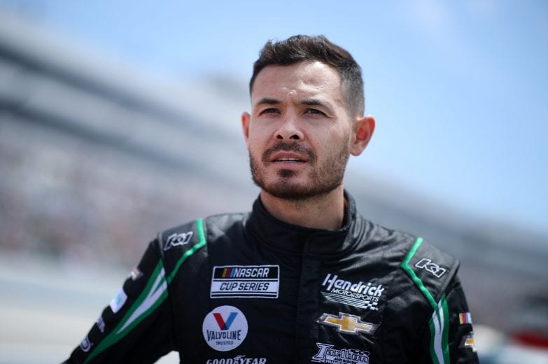 DOVER, DELAWARE - MAY 16: Kyle Larson, driver of the #5 NationsGuard Chevrolet, on the grid during the NASCAR Cup Series Drydene 400 at Dover International Speedway on May 16, 2021 in Dover, Delaware. (Photo by Sean Gardner/Getty Images) | Getty Images