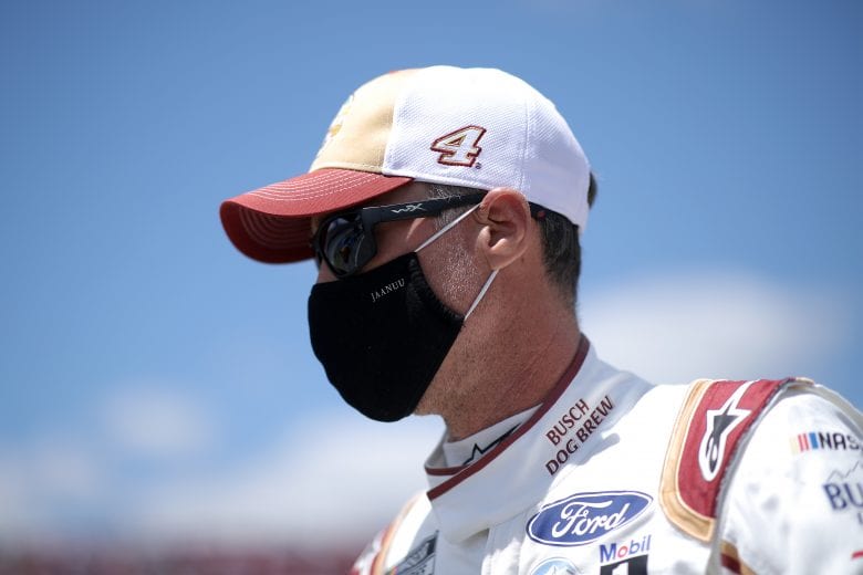 TALLADEGA, ALABAMA - APRIL 25: Kevin Harvick, driver of the #4 Busch Dog Brew Ford, waits on the grid prior to the NASCAR Cup Series GEICO 500 at Talladega Superspeedway on April 25, 2021 in Talladega, Alabama. (Photo by Sean Gardner/Getty Images) | Getty Images