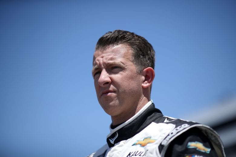 DOVER, DELAWARE - MAY 15: AJ Allmendinger, driver of the #16 Hyperice Chevrolet, walks the grid during the NASCAR Xfinity Series Drydene 200 race at Dover International Speedway on May 15, 2021 in Dover, Delaware. (Photo by Sean Gardner/Getty Images) | Getty Images