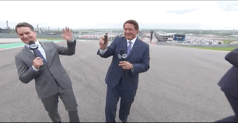 Chris Myers Haphazardly Spraying Hairspray At Jeff Gordon
