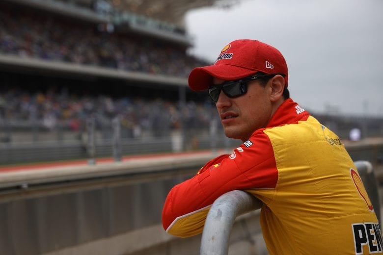 AUSTIN, TEXAS - MAY 23: Joey Logano, driver of the #22 Shell Pennzoil Ford, waits on the grid prior to during the NASCAR Cup Series EchoPark Texas Grand Prix at Circuit of The Americas on May 23, 2021 in Austin, Texas. (Photo by Chris Graythen/Getty Images) | Getty Images