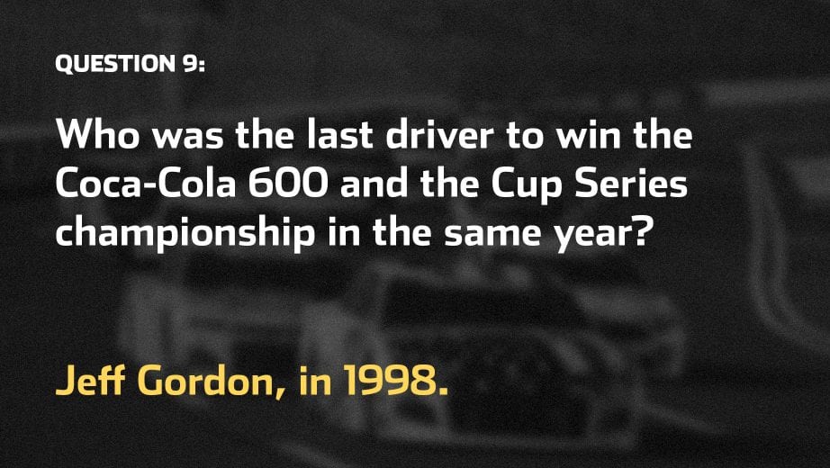 2021 May 30 Steveluvender Race Day Trivia Charlotte 19