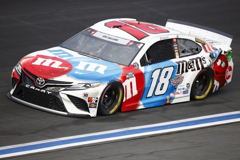 CONCORD, NORTH CAROLINA - MAY 28: Kyle Busch, driver of the #18 M&M's Red White & Blue Toyota, drives during practice for the NASCAR Cup Series Coca-Cola 600 at Charlotte Motor Speedway on May 28, 2021 in Concord, North Carolina. (Photo by Jared C. Tilton/Getty Images) | Getty Images