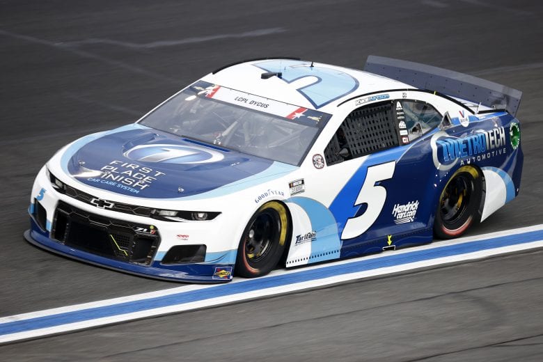 CONCORD, NORTH CAROLINA - MAY 28: Kyle Larson, driver of the #5 Metro Tech Chevrolet, drives during practice for the NASCAR Cup Series Coca-Cola 600 at Charlotte Motor Speedway on May 28, 2021 in Concord, North Carolina. (Photo by Jared C. Tilton/Getty Images) | Getty Images