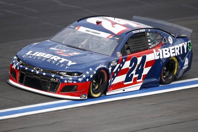 CONCORD, NORTH CAROLINA - MAY 28: William Byron, driver of the #24 Liberty University Chevrolet, drives during practice for the NASCAR Cup Series Coca-Cola 600 at Charlotte Motor Speedway on May 28, 2021 in Concord, North Carolina. (Photo by Jared C. Tilton/Getty Images) | Getty Images