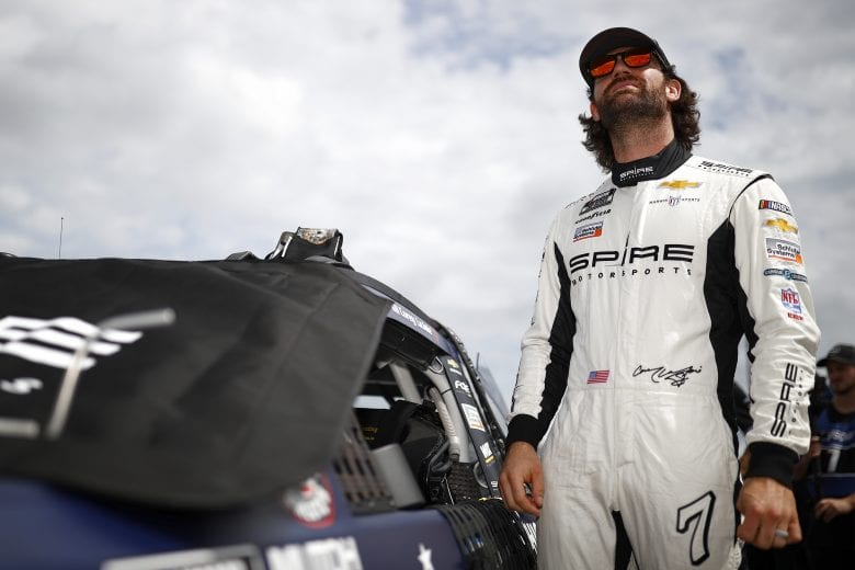 CONCORD, NORTH CAROLINA - MAY 29: Corey LaJoie, driver of the #7 Diamond Creek Water Chevrolet, waits on the grid during qualifying for the NASCAR Cup Series Coca-Cola 600 at Charlotte Motor Speedway on May 29, 2021 in Concord, North Carolina. (Photo by Jared C. Tilton/Getty Images) | Getty Images