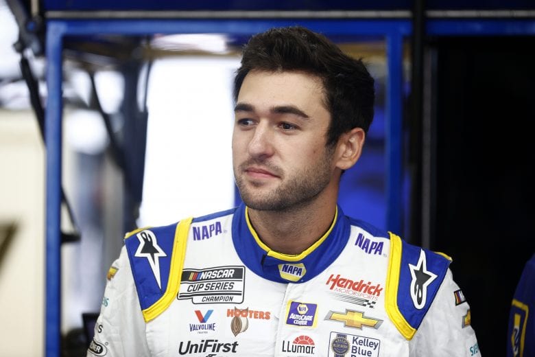 CONCORD, NORTH CAROLINA - MAY 28: Chase Elliott, driver of the #9 NAPA Auto Parts Chevrolet, waits in the garage area during practice for the NASCAR Cup Series Coca-Cola 600 at Charlotte Motor Speedway on May 28, 2021 in Concord, North Carolina. (Photo by Jared C. Tilton/Getty Images) | Getty Images