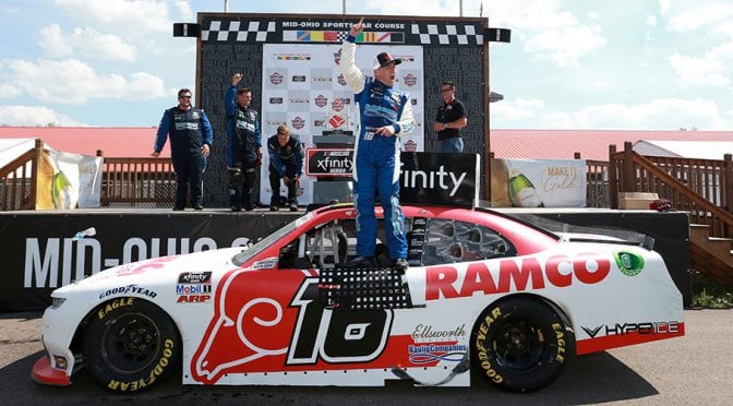 AJ Allmendinger wins NASCAR Xfinity Series race in overtime at Mid-Ohio