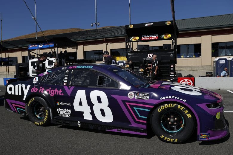 SONOMA, CALIFORNIA - JUNE 06: The #48 Ally Chevrolet, driven by Alex Bowmansits on the grid prior to the NASCAR Cup Series Toyota/Save Mart 350 at Sonoma Raceway on June 06, 2021 in Sonoma, California. (Photo by Maddie Meyer/Getty Images) | Getty Images