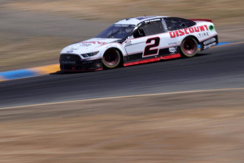 SONOMA, CALIFORNIA - JUNE 06: Brad Keselowski, driver of the #2 America's Tire Ford, drives during the NASCAR Cup Series Toyota/Save Mart 350 at Sonoma Raceway on June 06, 2021 in Sonoma, California. (Photo by Carmen Mandato/Getty Images) | Getty Images