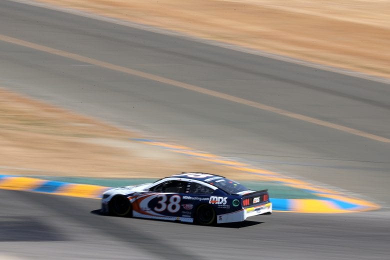SONOMA, CALIFORNIA - JUNE 06: Anthony Alfredo, driver of the #38 MDS Ford, drives during the NASCAR Cup Series Toyota/Save Mart 350 at Sonoma Raceway on June 06, 2021 in Sonoma, California. (Photo by Carmen Mandato/Getty Images) | Getty Images