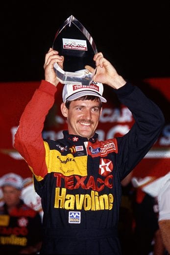 CHARLOTTE, NC — May 16, 1992:  Davey Allison in victory lane at Charlotte Motor Speedway after winning The Winston NASCAR Cup All-Star race.  (Photo by ISC Images & Archives via Getty Images)