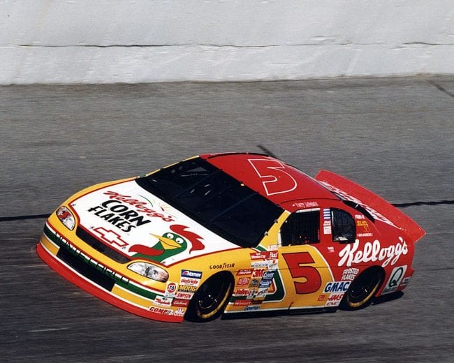 CONCORD, NC - 1999: Terry Labonte won The Winston All Star race after taking on four tires for the 3rd segment and beating rookie Tony Stewart for his second event win at the Charlotte Motor Speedway in Concord, North Carolina. (Photo by ISC Archives/CQ-Roll Call Group via Getty Images)